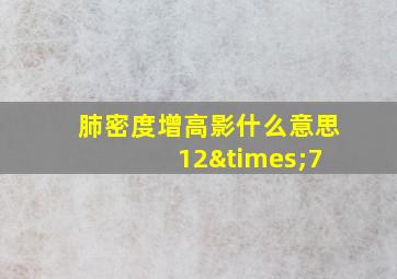 肺密度增高影什么意思 12×7